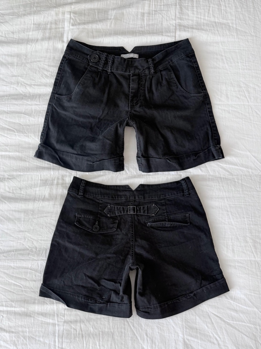 Y2K UB Free By Unionbay Black Cuffed Chino Utility Shorts Size 5